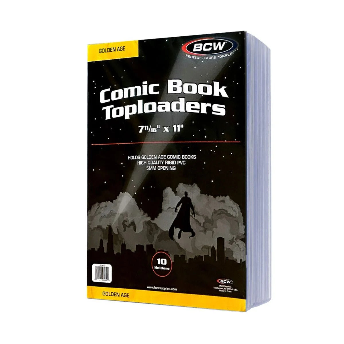 BCW Golden Age Comic Book Toploader Topload Holders Hard Plastic Rigid Protector Sleeve