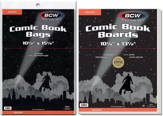 BCW Treasury Comic Book Bags and Boards 10 ½" x 13 ½"